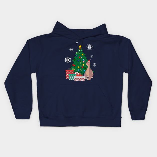 Littlefoot Around The Christmas Tree Land Before Time Kids Hoodie by Nova5